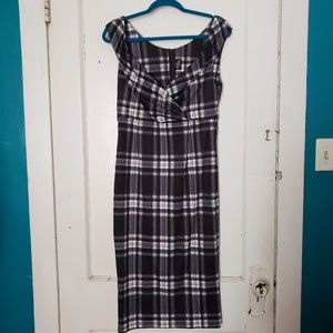 Black and white plaid wiggle dress RockSteady XL